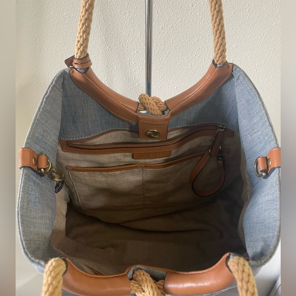🍂 Michael Kors light denim Isla Ring Large Shoulder Tote - Picture 4 of 13